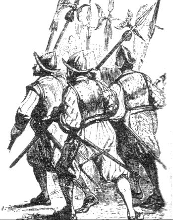 soldati razziatori in una litografia di F. Gonin per l'edizione del 1840 dei "Promessi Sposi"