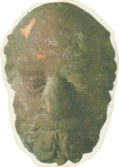 Scultura della Battriana raffigurante una testa di filosofo (III sec. a.C.)
