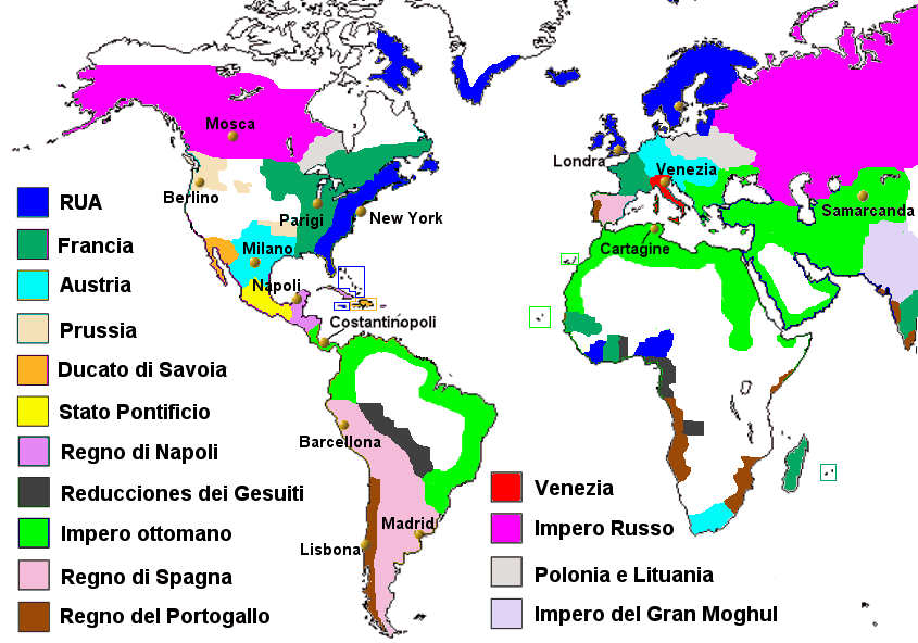 Il mondo nel 1748 d.C.