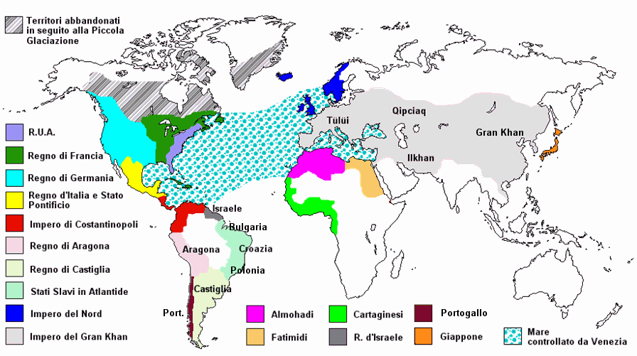 Il mondo nel 1284 d.C.