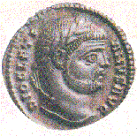 Moneta che rappresenta l'imperatore Diocleziano