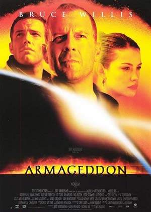 Locandina del film catastrofico "Armageddon" (1998)