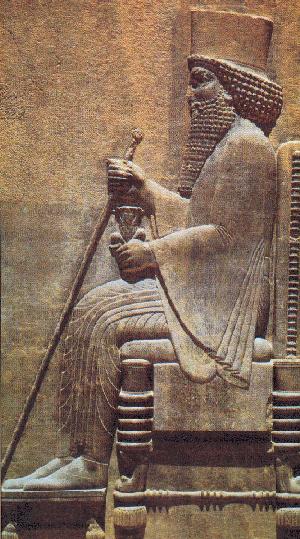 L'imperatore Dario I di Persia in un bassorilievo a Persepoli