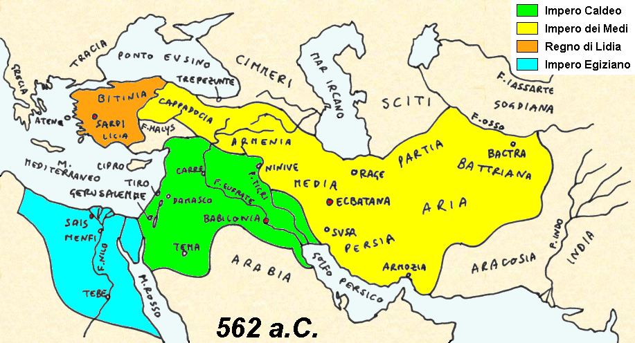 Il Medio Oriente nel 562 a.C.