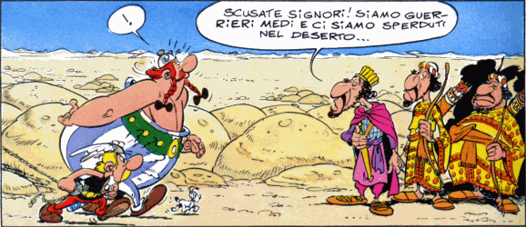 Asterix incontra i Medi nel fumetto "L'Odissea di Asterix" (1981)