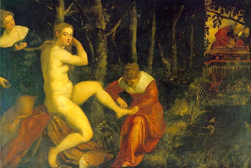 Jacopo Robusti detto il Tintoretto, "Susanna al bagno", 1560, olio su tela, Louvre