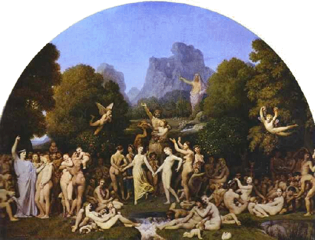 Jean-Auguste-Dominique Ingres (1780–1867), "L'Età dell'Oro", olio su tela, 1862