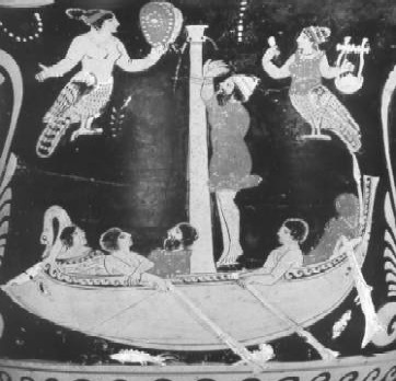 L'episodio di Ulisse e le sirene, da un antico vaso greco