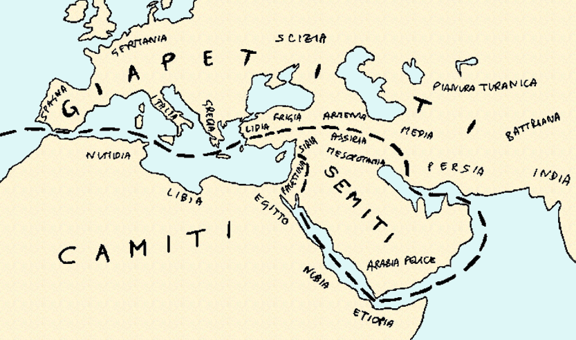 Le tre grandi famiglie di popoli: Semiti, Camiti, Giapetiti