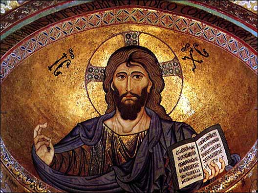 Cristo Pantocrator, mosaico del Duomo di Cefalù, Palermo