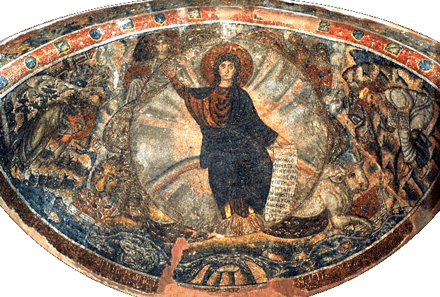 Ges Cristo fra i Quattro Esseri Viventi, Monastero di Hosios David, Salonicco