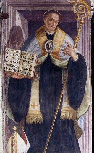 San Benedetto da Norcia, affresco nella Basilica di Farfa