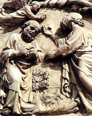Il vello di Gedeone, bassorilievo del Duomo di Orvieto, XIV secolo
