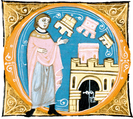 Il profeta Naum predice la distruzione di Ninive, miniatura del secolo XIII