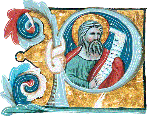 Miniatura rappresentante un profeta, Padova, Biblioteca Antoniana, XIV secolo