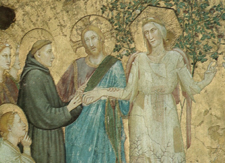 Giotto, Sposalizio di San Francesco con Madonna Povertà, 1316-1318, volta della Basilica Inferiore di Assisi