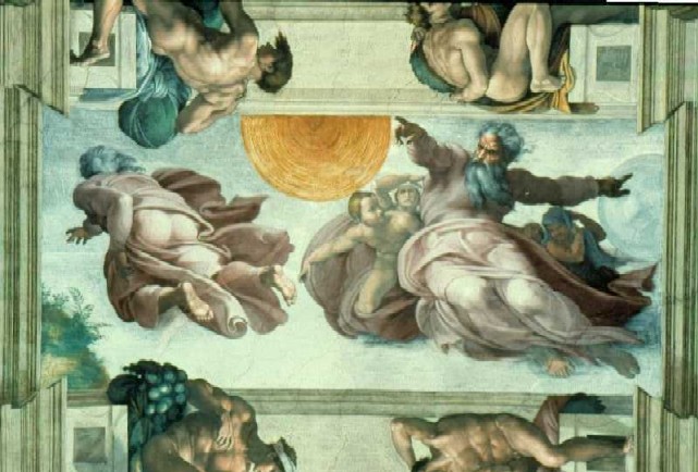 Michelangelo, Creazione degli Astri, volta della Cappella Sistina