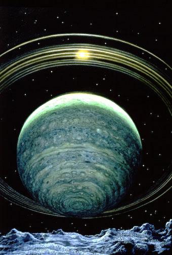 Rappresentazione artistica dei sottili anelli di Urano