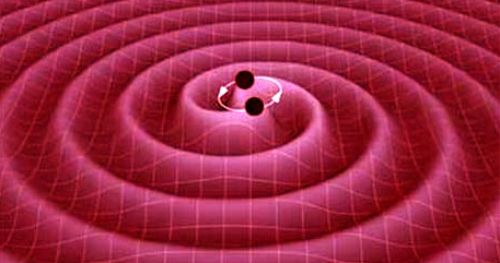 Onde gravitazionali generate da due pulsar in rapida rotazione l'una rispetto all'altra