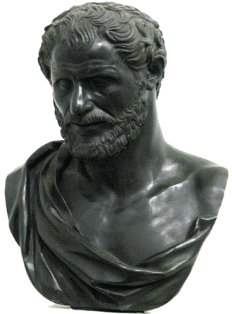 Busto di filosofo identificato come Democrito, ritrovato nella Villa dei Papiri di Ercolano