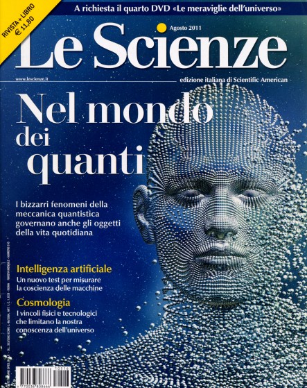 Copertina de "Le Scienze" dell'agosto 2011, dedicata all'entanglement quantistico