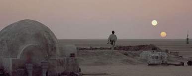 Il tramonto dei due soli su Tatooine (grazie a Sandro Degiani!)