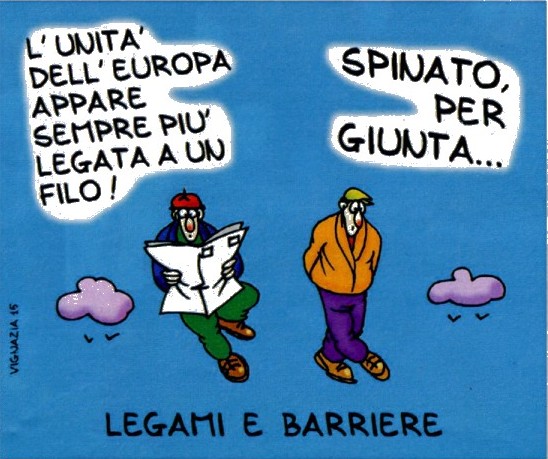 Un'amara vignetta del grande Pier Aldo Vignazia