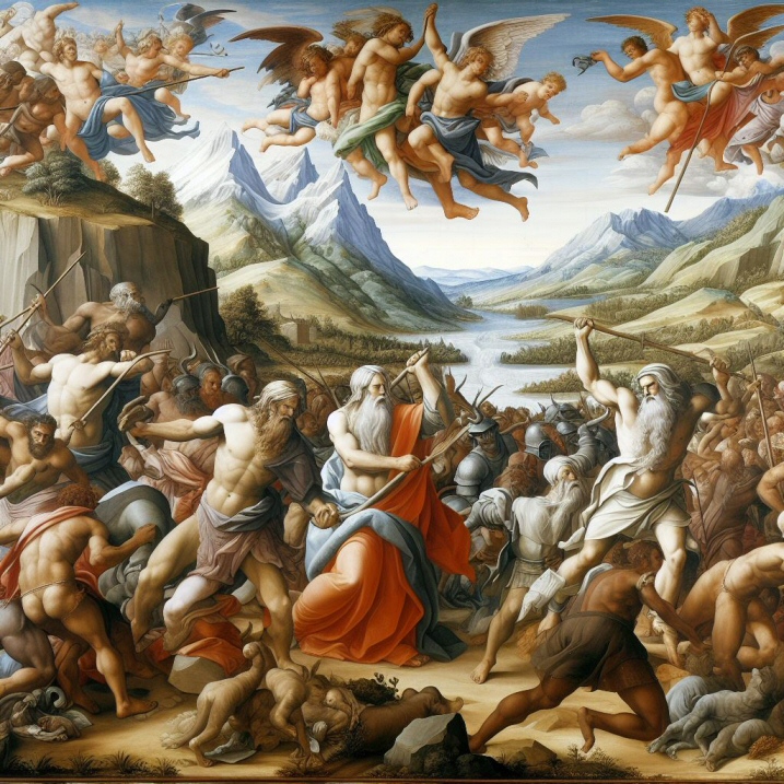 La battaglia tra Iarediti e Lamekiti, Raffaello, Stanze Vaticane