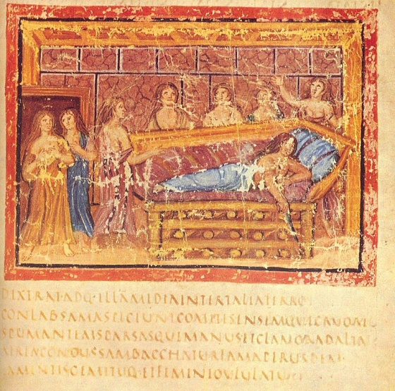 Biblioteca Apostolica Vaticana, la morte di Ersilia, codice miniato del secolo V