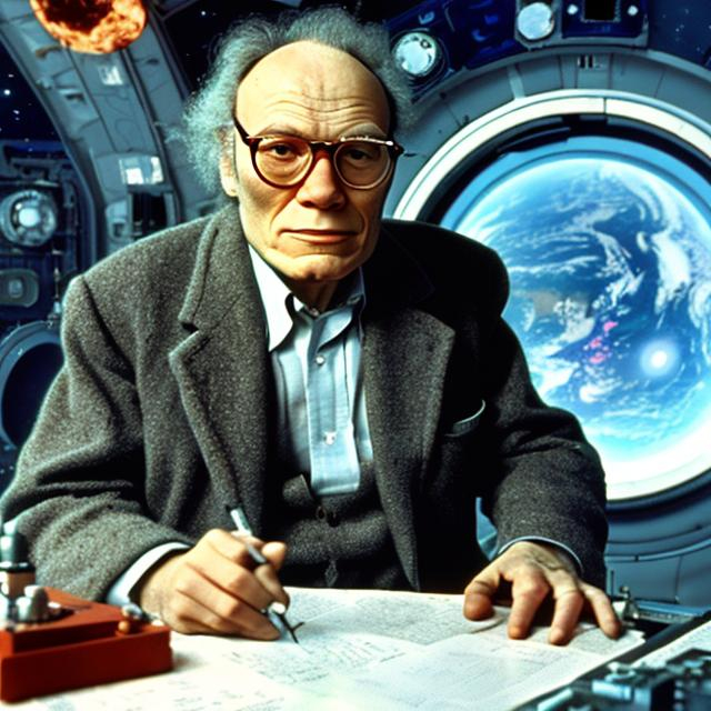 Un novantenne Isaac Asimov sopravvissuto e ritiratosi a vivere nello spazio, oppure Daneel felicemente in pensione sulla Luna. Scegliete voi!