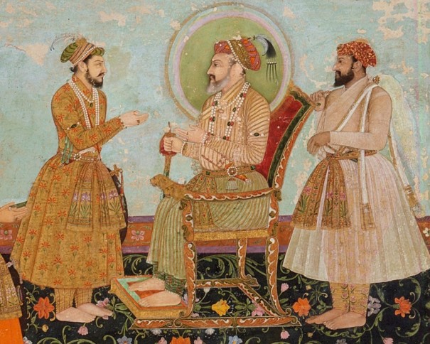 Il Padishah Dara Sukoh (seduto) con suo figlio Bahadur Shah (a sinistra)