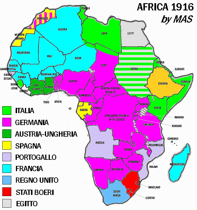 L'Africa nel 1916 nella Timeline ideata da MAS