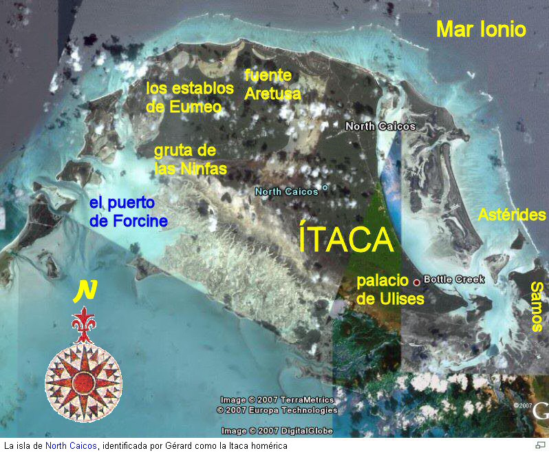 La isla de North Caicos, identificada por Grard como la Itaca homrica
