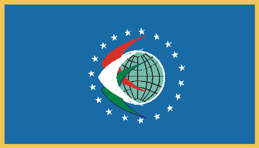 Bandiera non ufficiale di Utopiaucronia (disegnata da Sandro Degiani)