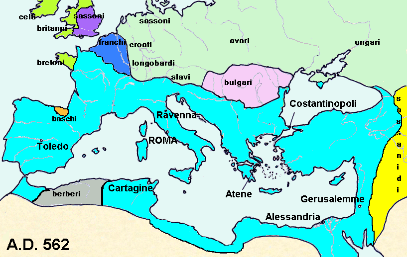 L'Impero Romano nel 562