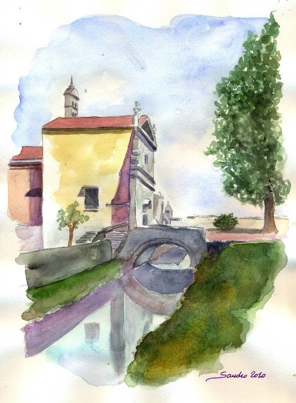 Il canale, acquerello di Sandro Degiani