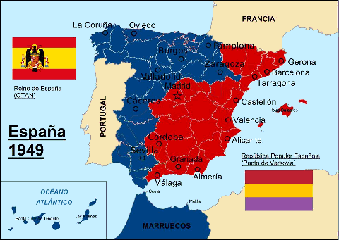E se anche la Spagna, come la Germania, in seguito alla Guerra Civile si fosse rotta in due? (cliccare per ingrandire)