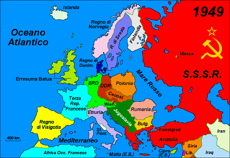 L'isola Europa nel 1949