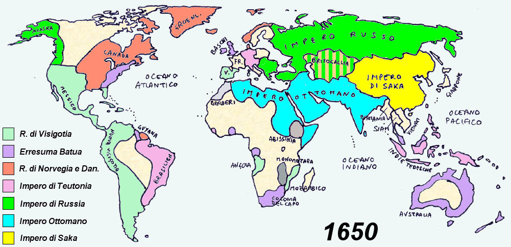 Il mondo alla met del XVII secolo