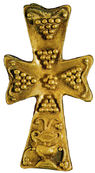Croce d'oro lavorata dagli Ostrogoti e proveniente dal tesoro di Desana (nella HL in provincia di Vercelli)