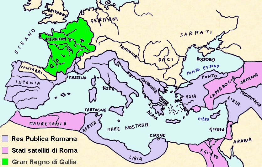 Il bacino del Mediterraneo nel 48 a.C.