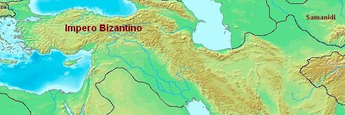L'impero bizantino nell'850 (cliccare per ingrandire)