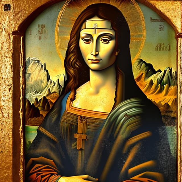 E se la "Gioconda" fosse stata dipinta da Andrej Rublv? (creata con openart.ai)