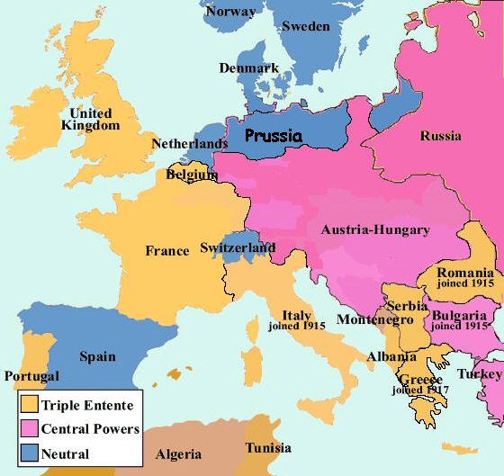 La situazione europea nel 1914 (grazie a dDuck)