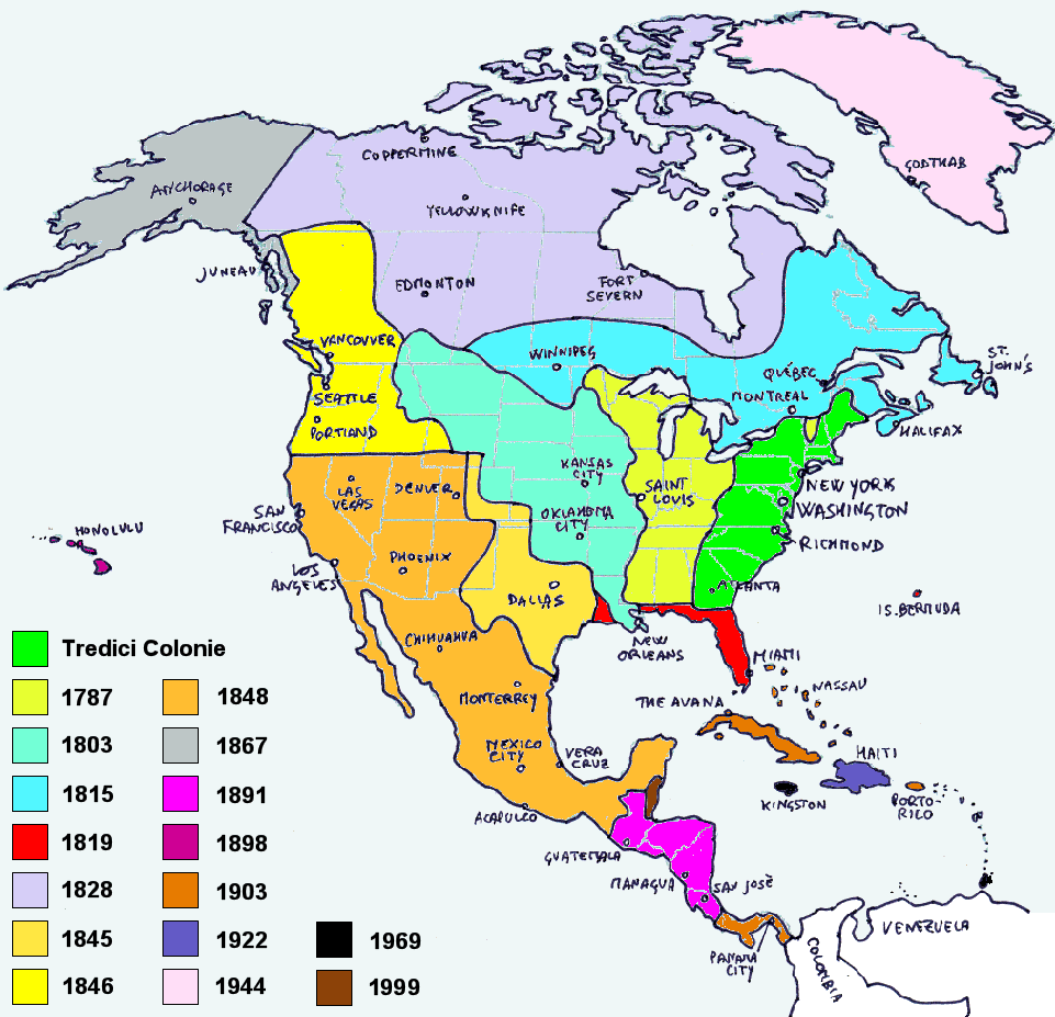 La formazione degli Stati Uniti di Nordamerica