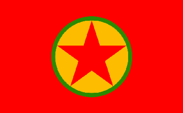 Bandiera del PKK curdo sostenuto dall'URSS