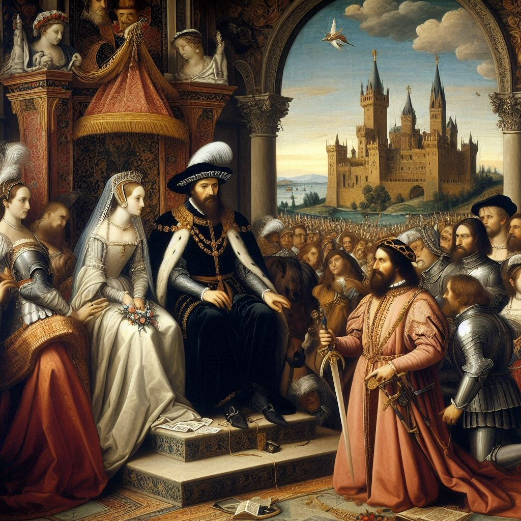 Girolamo Fracastoro creato Cavaliere da Riccardo IV di York e Lucrezia Borgia