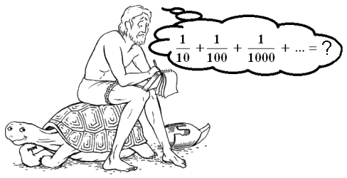 Vignetta raffigurante il biblico Asal alle prese con la tartaruga di Zenone!