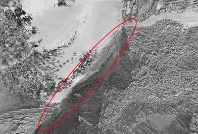 Foto dall'alto della cosiddetta "Anomalia dell'Ararat"