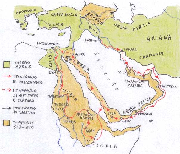 Le conquiste di Alessandro Magno e dei suoi generali dal 323 al 319 a.C.